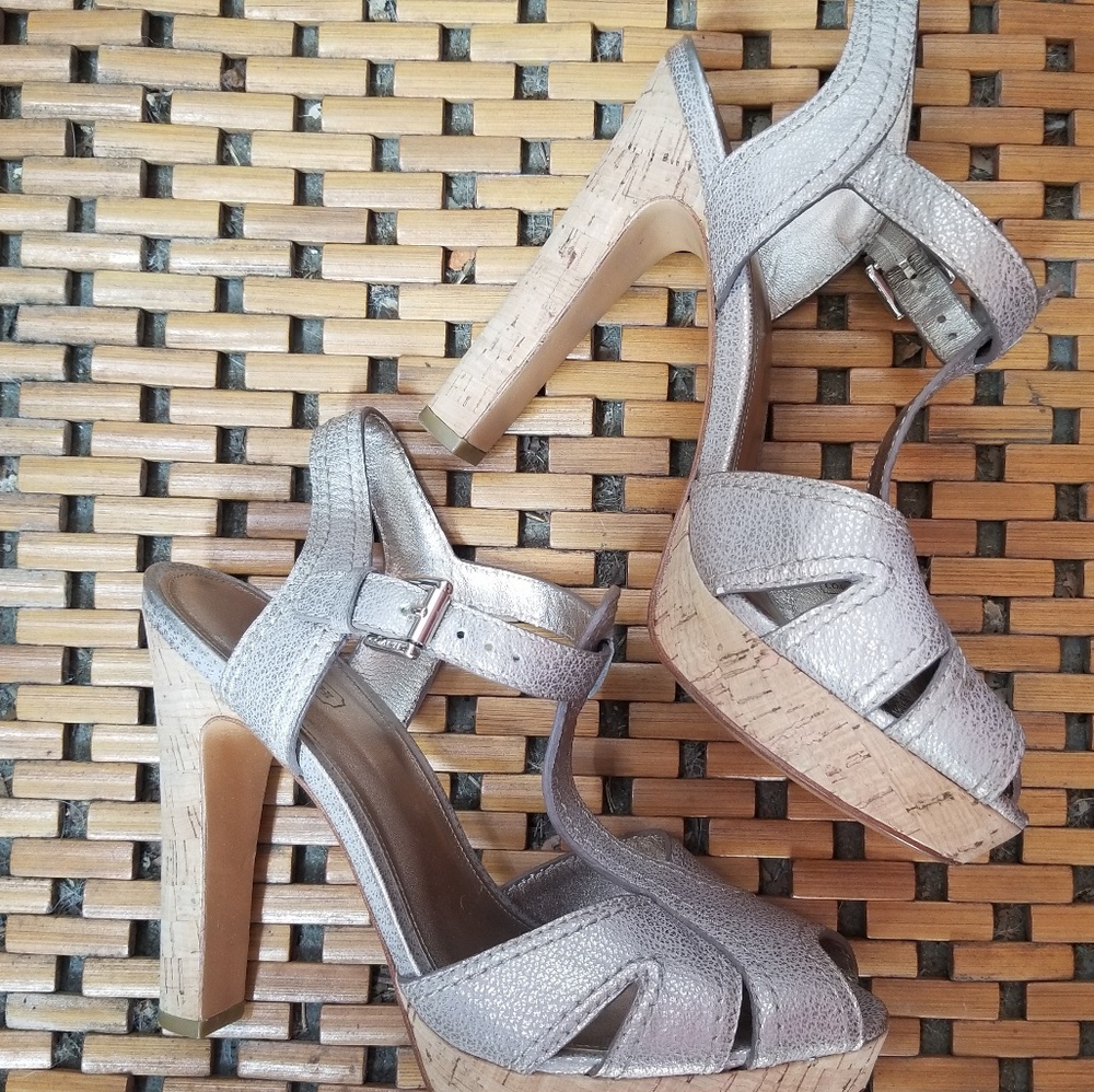 Coach Metallic Leather Sandals